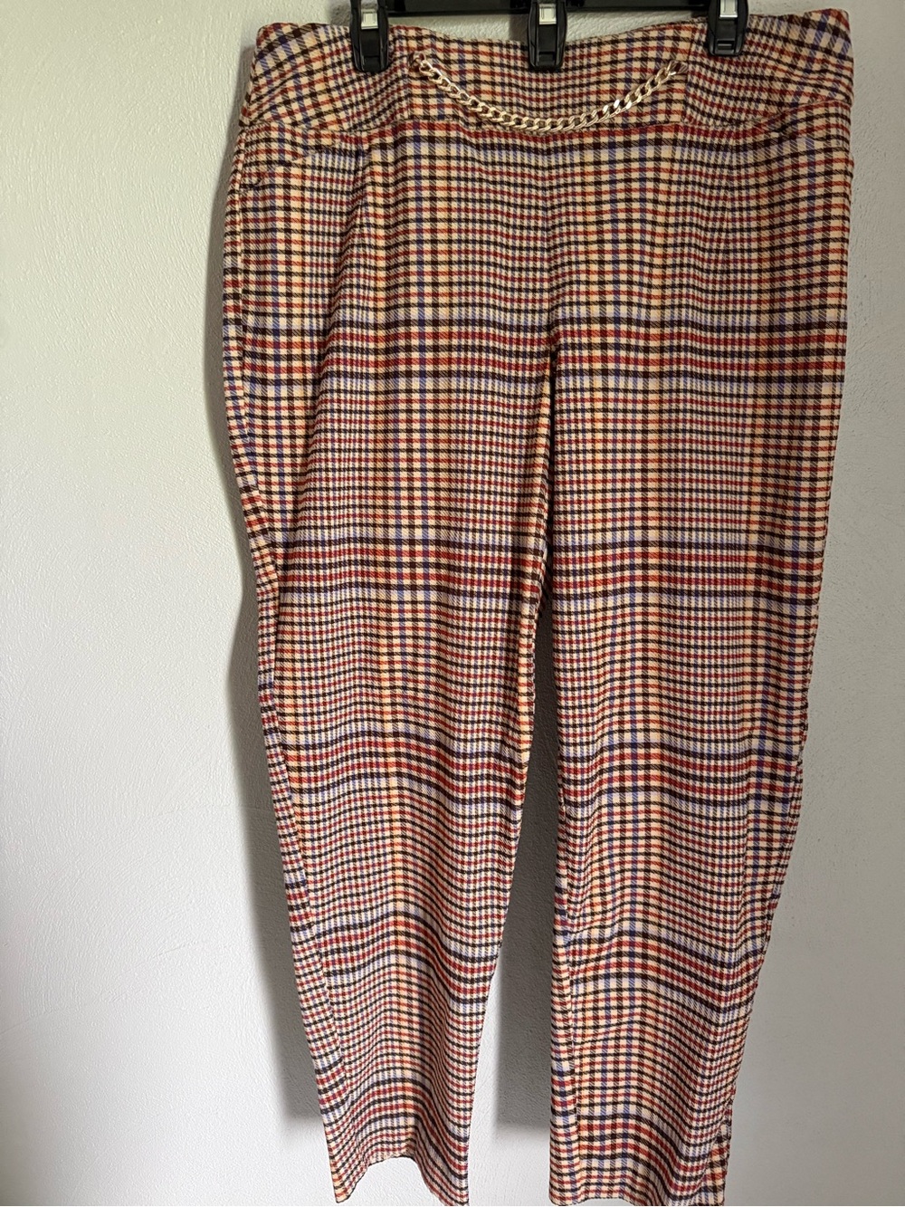 Cato Multicolor Plaid Trousers - Rust, Blue, Black
